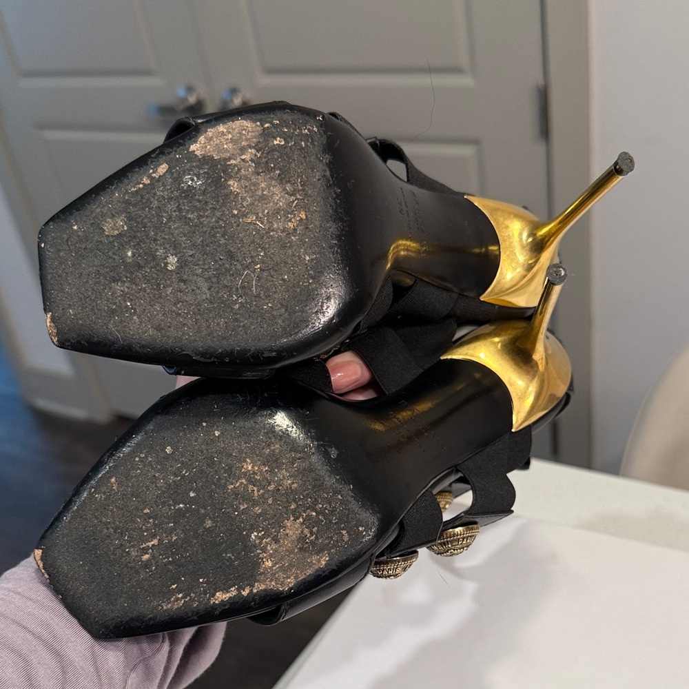 Balmain Black and Gold Embellished Heels - Picture 5 of 5